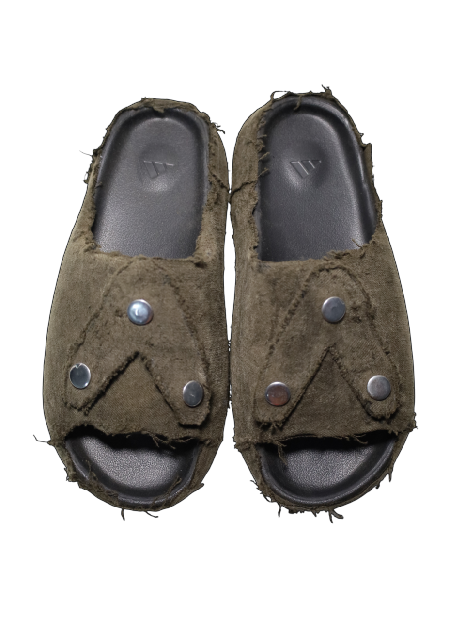 1/1 #Λ YZY ARMY GREEN DENIM SLIDES (10US)