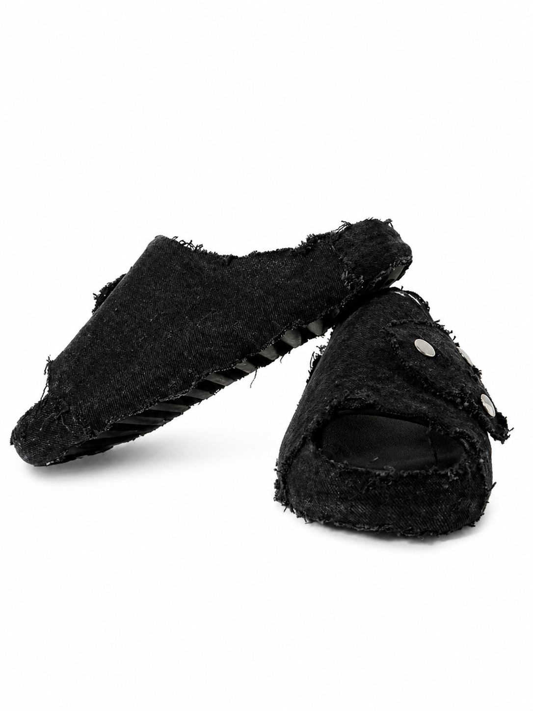 (10US) Altered #Λ004 YZY Black Denim Slides