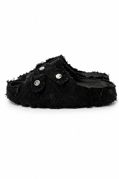 (10US) Altered #Λ004 YZY Black Denim Slides