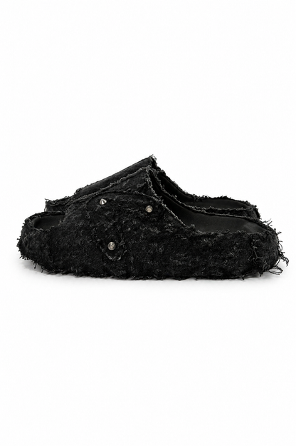 (12US) Altered  #Λ006 YZY Black Denim Slides