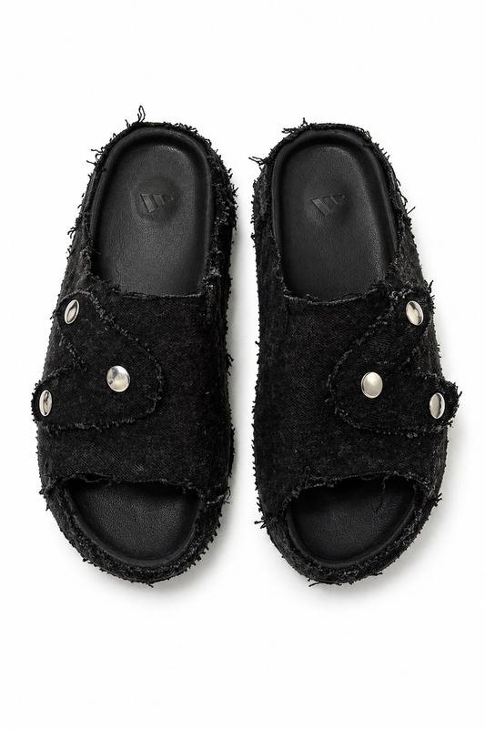 (10US) Altered #Λ004 YZY Black Denim Slides