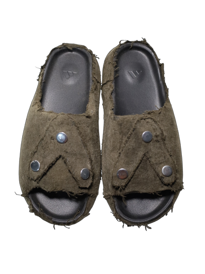 1/1 #Λ YZY ARMY GREEN DENIM SLIDES (10US)
