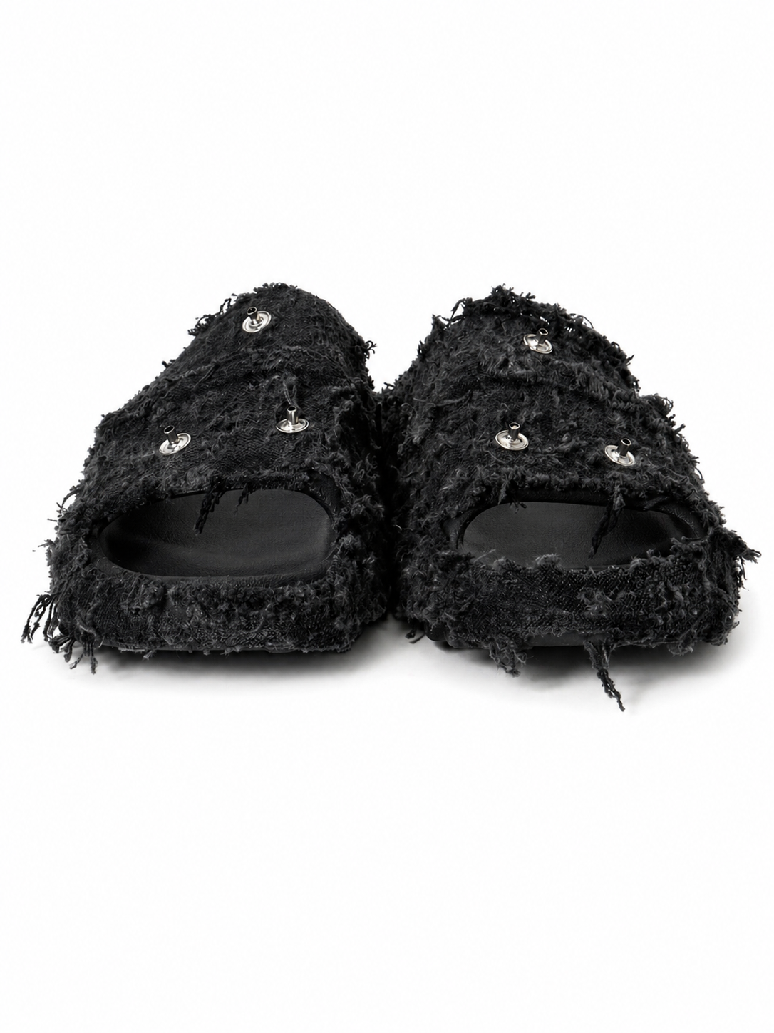 (13US) Altered #Λ008 YZY Black Denim Slides