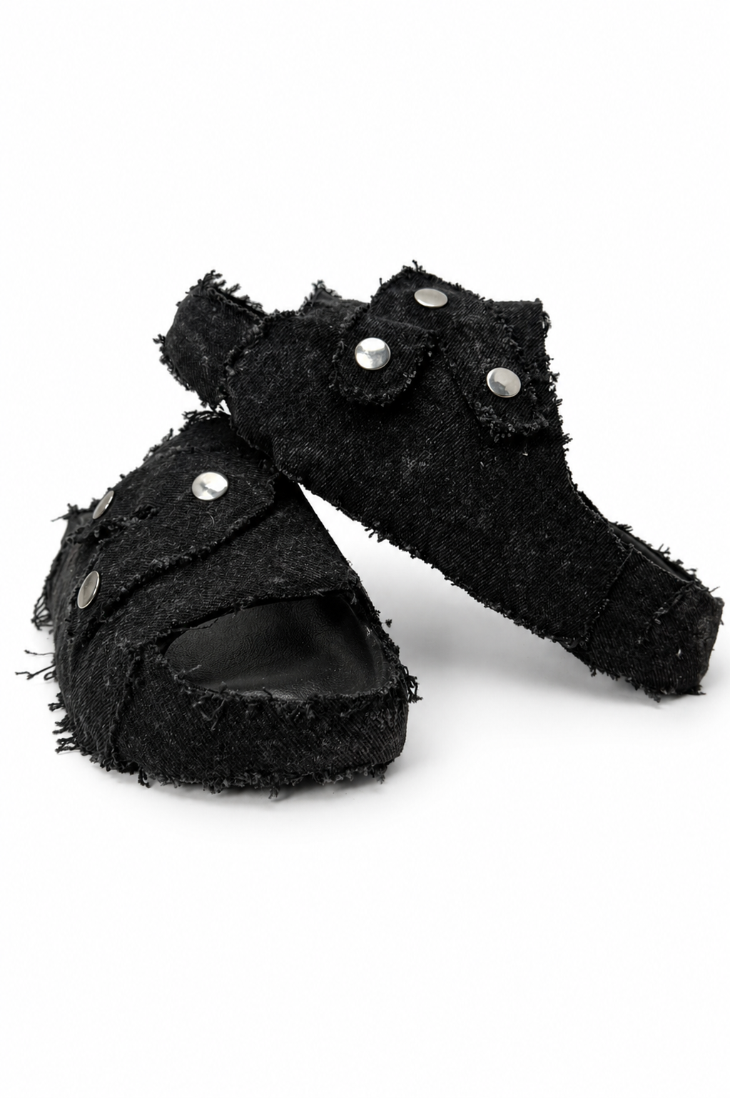 (10US) Altered #Λ004 YZY Black Denim Slides
