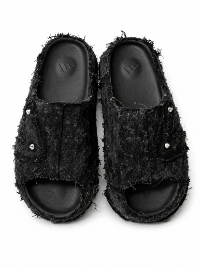 (12US) Altered  #Λ006 YZY Black Denim Slides