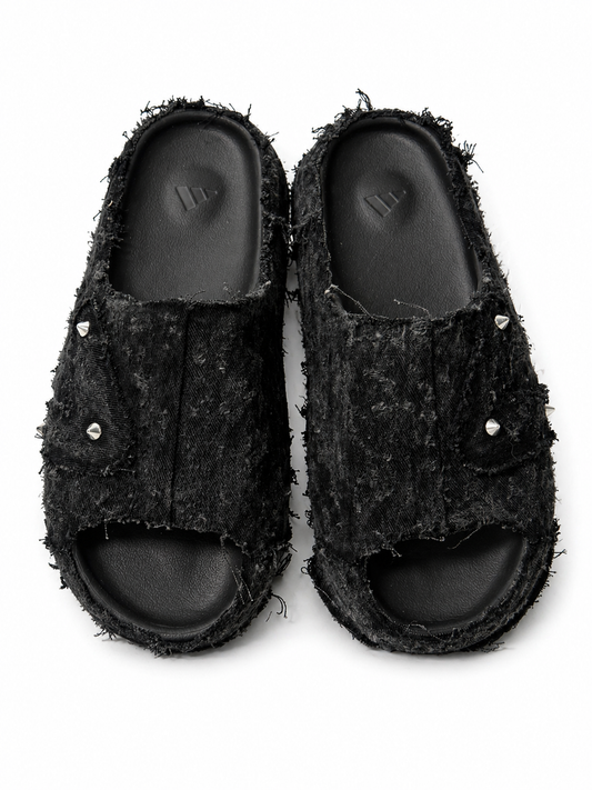 (12US) Altered  #Λ006 YZY Black Denim Slides