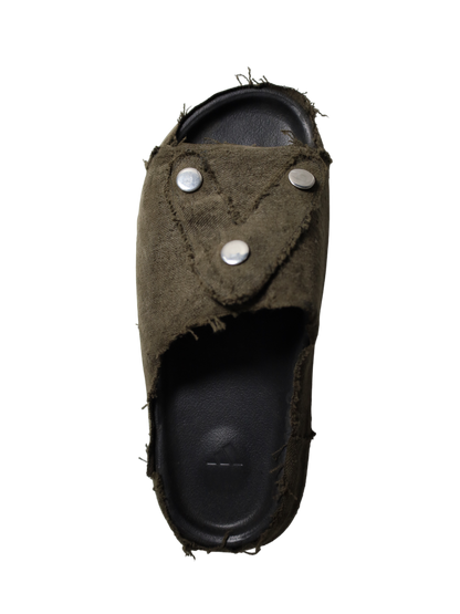1/1 #Λ YZY ARMY GREEN DENIM SLIDES (10US)