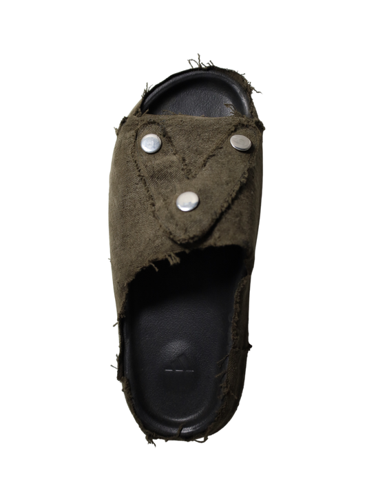 1/1 #Λ YZY ARMY GREEN DENIM SLIDES (10US)