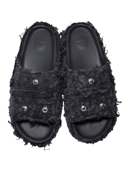 1/1 #Λ YZY BLACK DENIM SLIDES (13US)